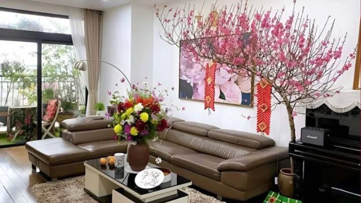 decor phòng khách ngày Tết 