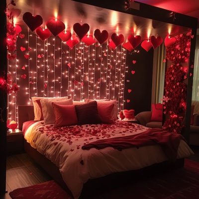 Decor phòng ngủ valentine hấp dẫn